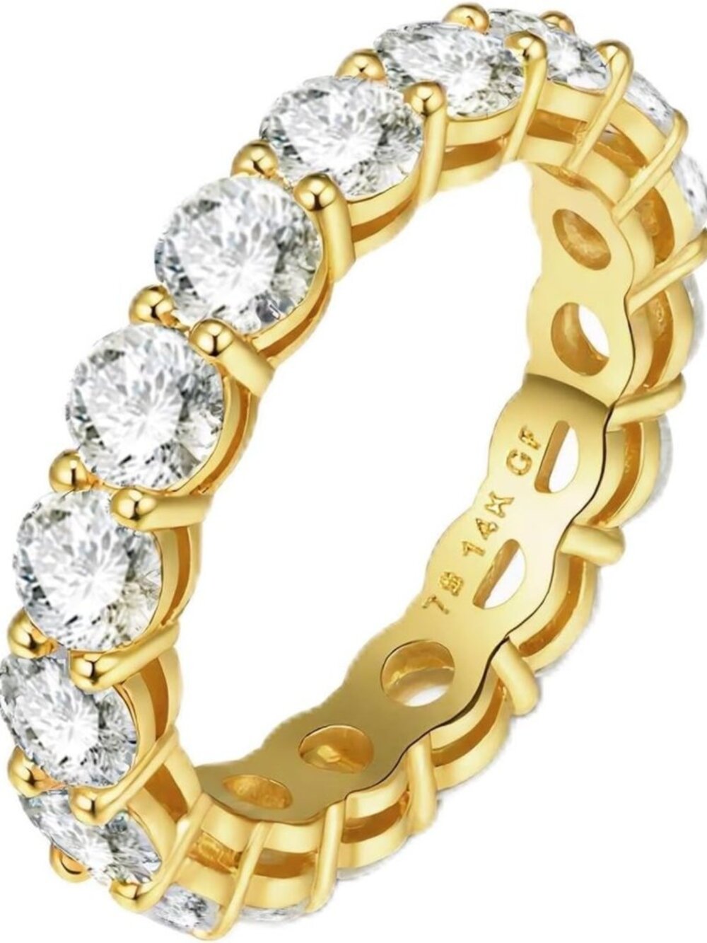 14K Gold Filled Eternity Ring for Women - Stackable Wedding & Engagement Band
